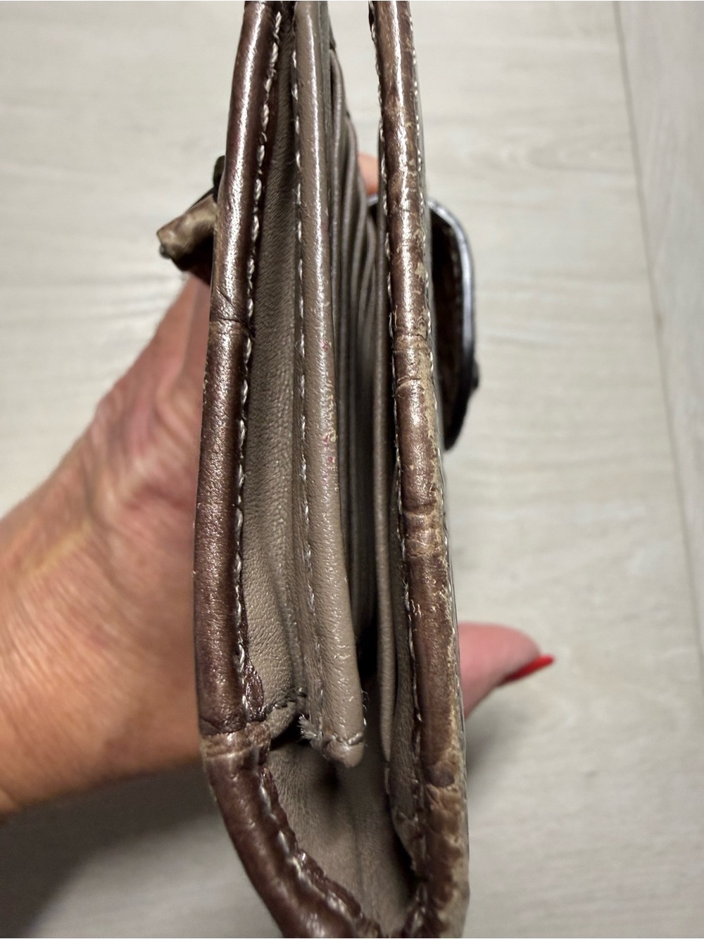 Coach Metallic Croc Embossed Long Wallet Zip Pocket - Picture 4 of 6